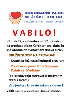VABILO-Svetovni dan srca